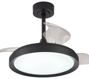 Ventilatore da soffitto Mistral Mini, nero, Ø 43 cm, CCT, dimmerabile, MANTRA IP20