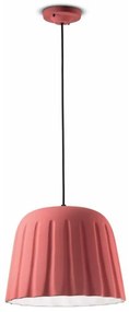 Ferroluce Decò  Madame Gres 1-light suspension  C2571 Rosa corallo