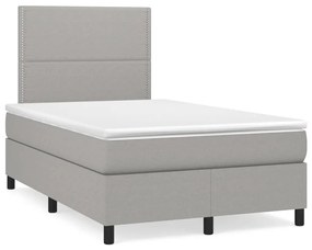 Letto A Molle Materasso E Led Grigio Chiaro 120x190 Cm Tessuto /