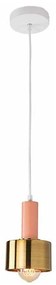 Zambelis 180051 - Lampadario a sospensione con filo 1xE27/40W/230V oro/rosa salmone