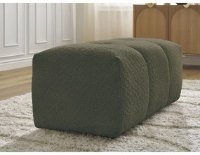 Poggiapiedi color kaki con rivestimento in bouclé Roxelane – Bobochic Paris