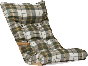 Cuscino per sdraio poltrona relax imbottito - stile scozzese Verde