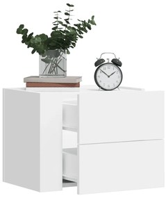 Comodini A Muro 2 Pz Bianchi 45x30x35 Cm /