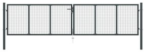 Cancello Per Giardino İn Acciaio Zincato 400x150 Cm Grigio /