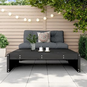 Poggiapiedi da giardino 120x80 cm legno massello di pino nero
