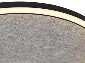 Plafoniera di design nera con feltro con LED dimmerabile a 3 livelli - Xavi Felt