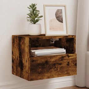 Mobile Tv A Parete Rovere Fumo 40x30x30 Cm İn Legno Multistrato /