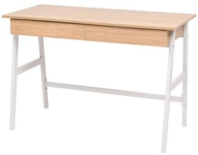 Scrivania 110x55x75 Cm Rovere E Bianco /