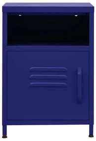 Comodini 2 pz blu marino 35x35x51 cm in acciaio