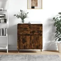 Credenza Rovere Fumo 60x35x70 cm in Legno Multistrato 831113