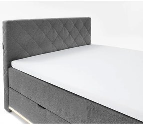 Letto boxspring grigio con contenitore 180x200 cm Messina - Meise Möbel