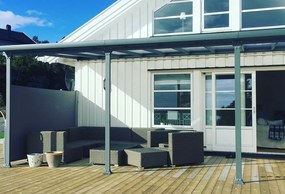 Tettoia per terrazza in policarbonato Feria Palram - Canopia 3 x 8,5 m grigio