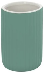 Portaspazzolini bagno dappoggio verde in ceramica soft touch Spring