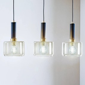 Jupiter Lampada a sospensione Viva, fumo/nero/ottone, a 3 luci