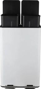 Cestino per la spazzatura bianco opaco in acciaio per raccolta differenziata/con pedale 2x30 l Aliya – Spirella