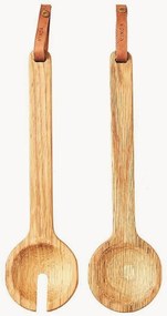 Set di 2 posate da portata in legno di quercia Alcamo