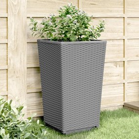 Fioriere Da Giardino 4 Pz Grigio Chiaro 32,5x32,5x57 Cm İn Pp /