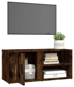 Mobili tv 2pz rovere fumo 80x31,5x36 cm in legno multistrato