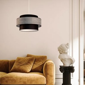 Lampadario a sospensione con filo GRACE 1xE27/60W/230V diametro 40 cm nero/grigio