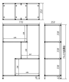 Libreria in rovere nero/naturale 77x114 cm Seaford - Actona