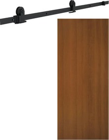 Porta scorrevole reversibile Schubert in mdf marrone, L 93 x H 212 cm, con binario Indus
