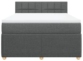 Giroletto a molle con materasso grigio scuro 140x190 cm tessuto