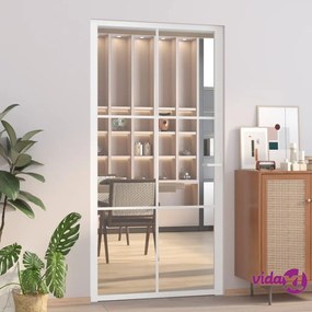 vidaXL Porta Interna 102,5x201,5 cm Bianca in Vetro ESG e Alluminio