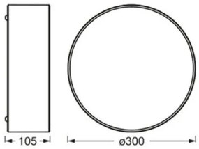 Osram - Plafoniera ORBIS PARIS 1xE27/25W/230V diam. 30 cm bianca