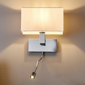 Lucande applique Tamara, bianco, interruttore, braccio flessibile LED