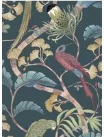 Josephine Munsey Carta da parati Living Branches - Dark Teal/ Yellow/ Olive