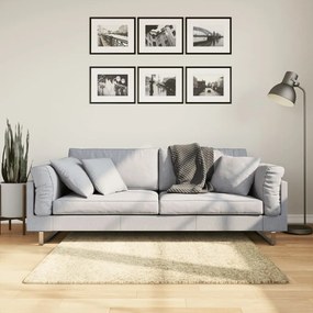 Tappeto Shaggy Pamplona A Pelo Lungo Moderno Oro 120x120 Cm /