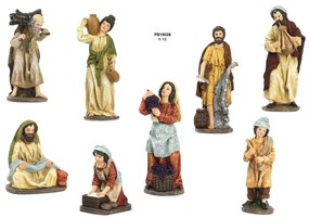 Presepe Set 8 Pz Pastori in Resina H 15cm