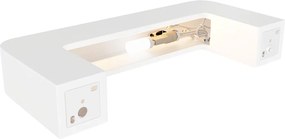 Applique da Parete G9 Curva U Luce Indiretta in Gesso Pitturabile