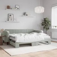 Divano Letto Estraibile Materassi Grigio Chiaro 90x200 Vellutocod mxl 106615