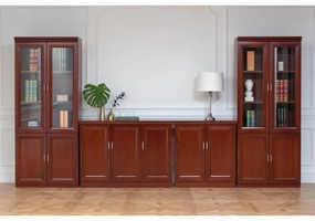 Armadietto basso per ufficio o studio in stile classico a 3 ante C635B
