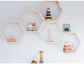 SET 5x Mensola da parete RAF 36x31 cm abete