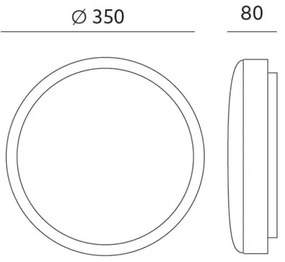 Plafoniera LED ZOE LED/24W/230V IP44 nera