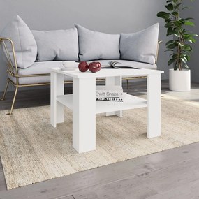 Tavolino da Salotto Bianco 60x60x42 cm in Legno Multistrato