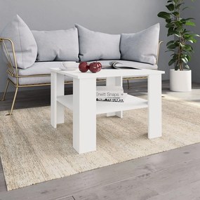 Tavolino Da Salotto Bianco 60x60x42 Cm İn Legno Multistrato /