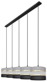 Lampadario a sospensione con filo HELEN 5xE27/15W/230V nero/grigio/oro