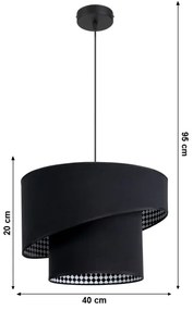Lampadario su filo LORI 1×E27/60W/230V nero