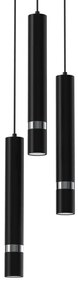 Lampadario a sospensione con filo JOKER 3xGU10/8W/230V nero/cromo lucido