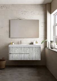 Mobile bagno con lavabo L 120 x H 50.5 x P 40 cm grigio antico in mdf, 1 anta 2 cassetti per vasca centrale Portofino