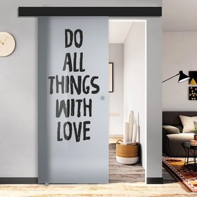 Porta scorrevole Love, L 88 x H 215 cm, con binario Atelier nero