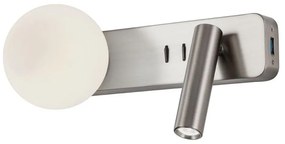 Redo 01-2993 - Lampada da parete LED OASIS LED/3W/230V+1xG9/10W USB CRI 90 cromo