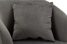 Poltrona grigia con poggioli/con gambe con rivestimento in velluto Silvery – Mauro Ferretti