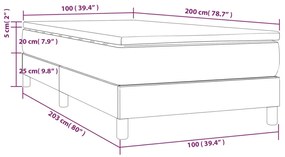 Giroletto a Molle con Materasso Crema 100x200 cm in Tessuto