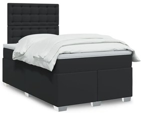 Giroletto A Molle Con Materasso Nero 120x190 Cm İn Similpelle /