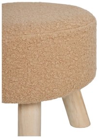 Pouf in tessuto bouclé beige Aberdeen - House Nordic