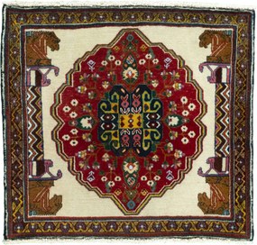 Shiraz Tappeto 60 x 60 Beige (Iran) Annodato A Mano
